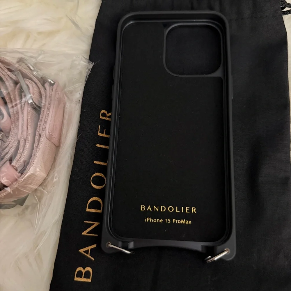 Bobby Bandolier Crossbody iPhone 15Pro Max Case - Pastel Pink/Silver - Picture 4 of 7